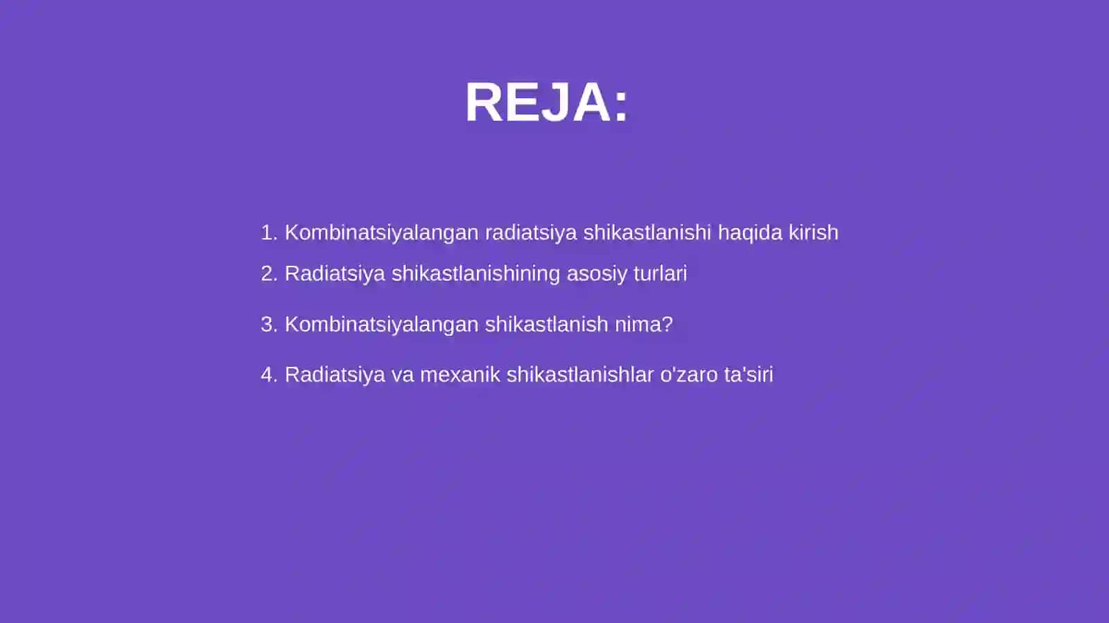 Kombinatsiyalangan radiatsiya shikastlanishi 2