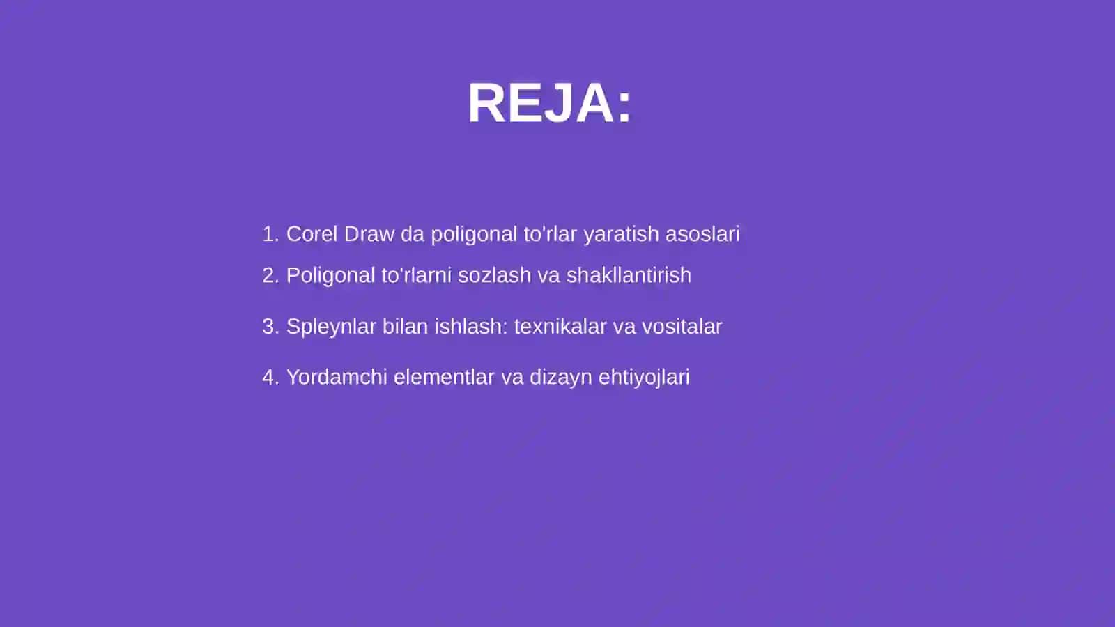 Corel draw dasturida poligonal to'rlar yaratish 2