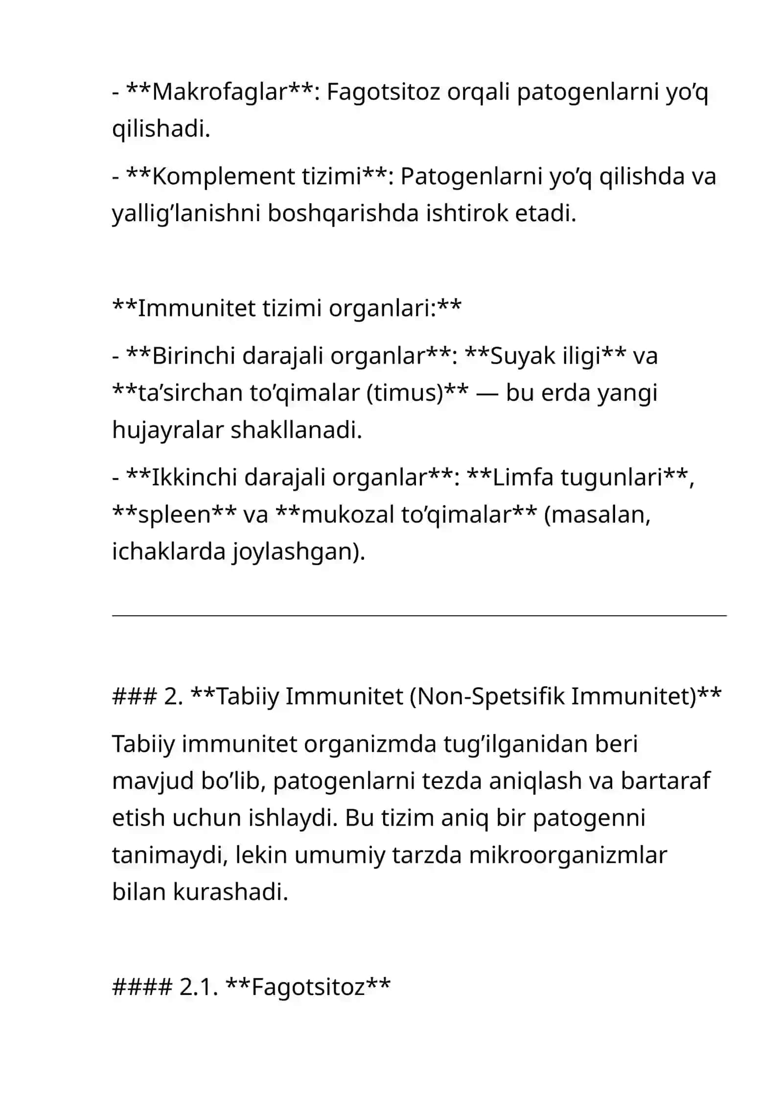 O’smadan muhofazalanishning immunologik mexanizmlari 2
