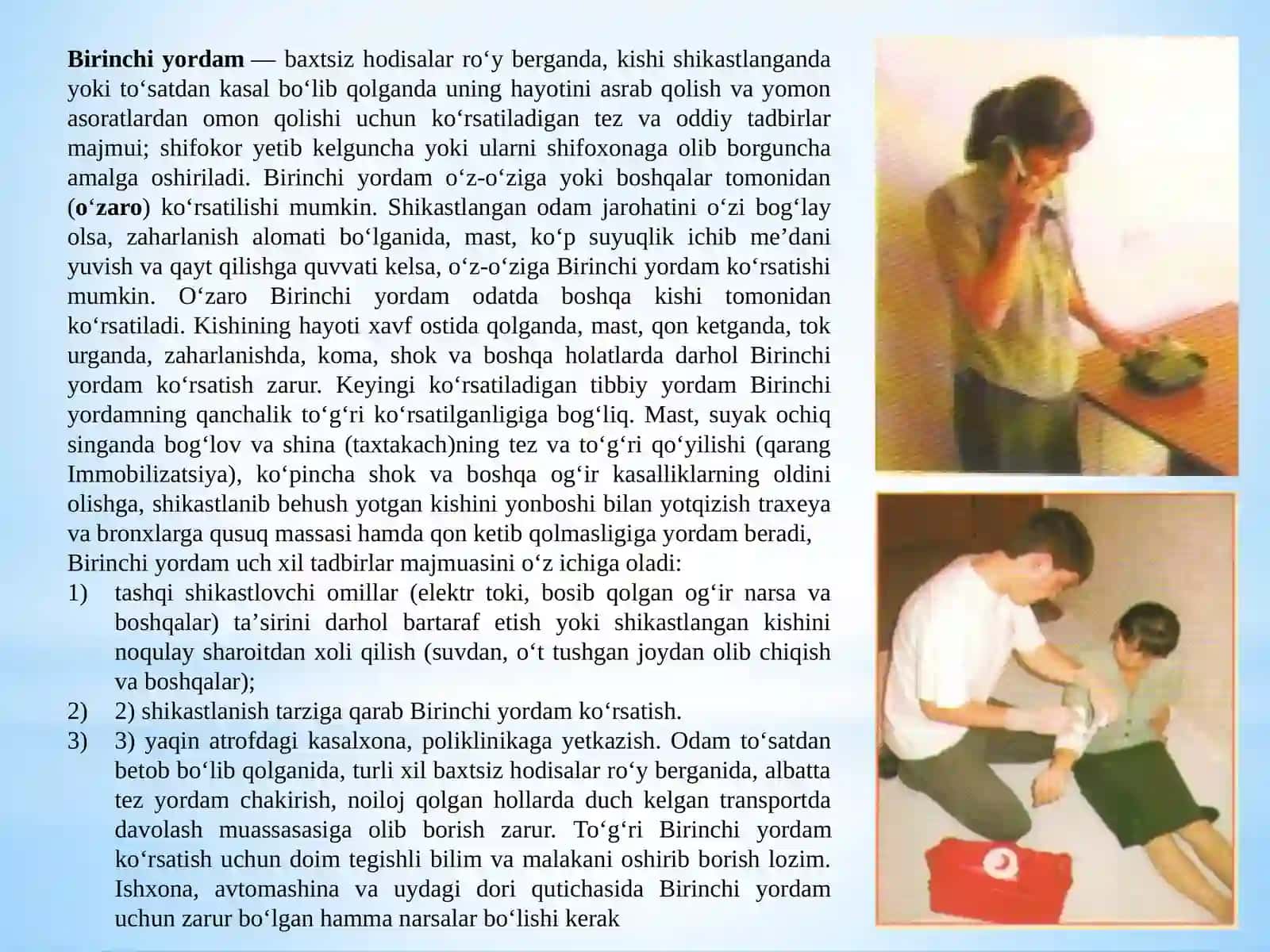Birinchi yordam ko'rsatish 2