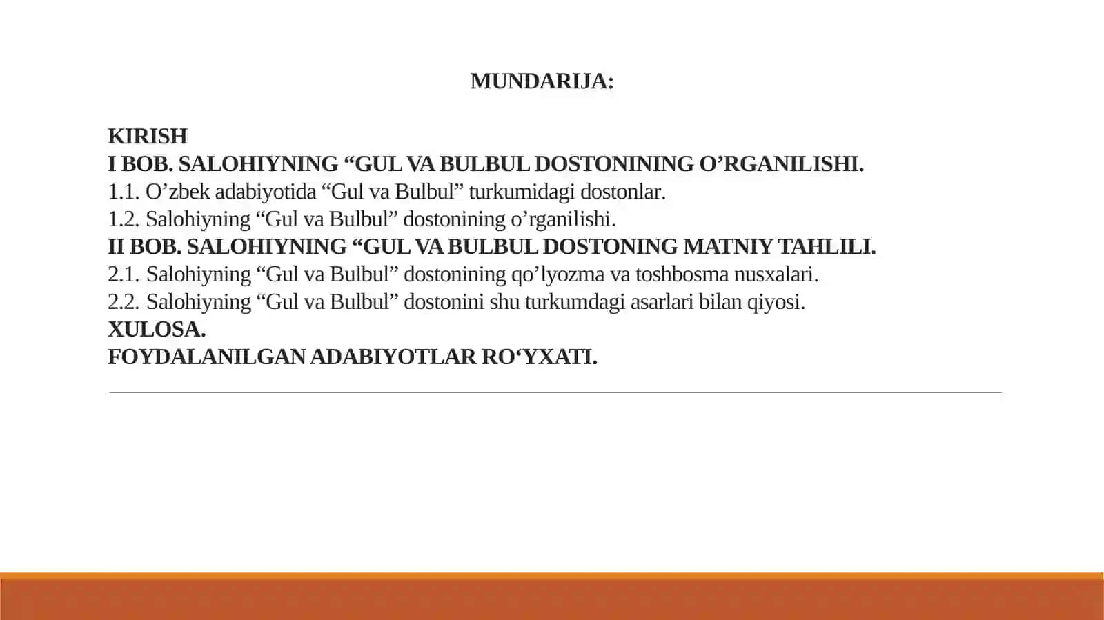 Salohiyning “Gul va Bulbul” dostonining matniy tahlili 2