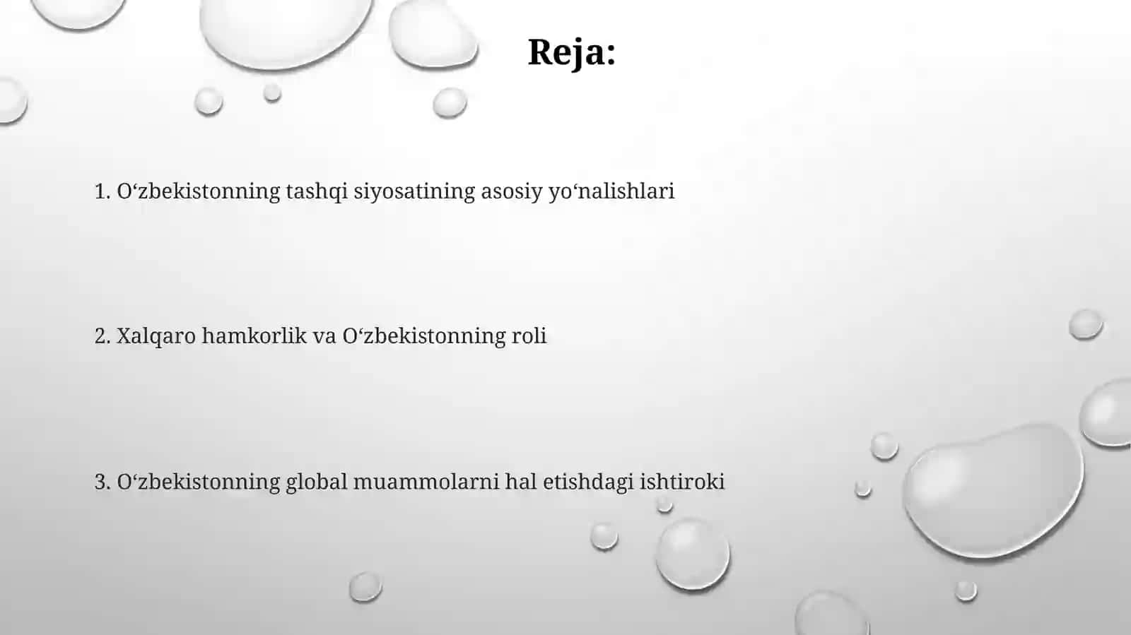Oʻzbekistonning tashqi siyosatining asosiy yoʻnalishlari 2