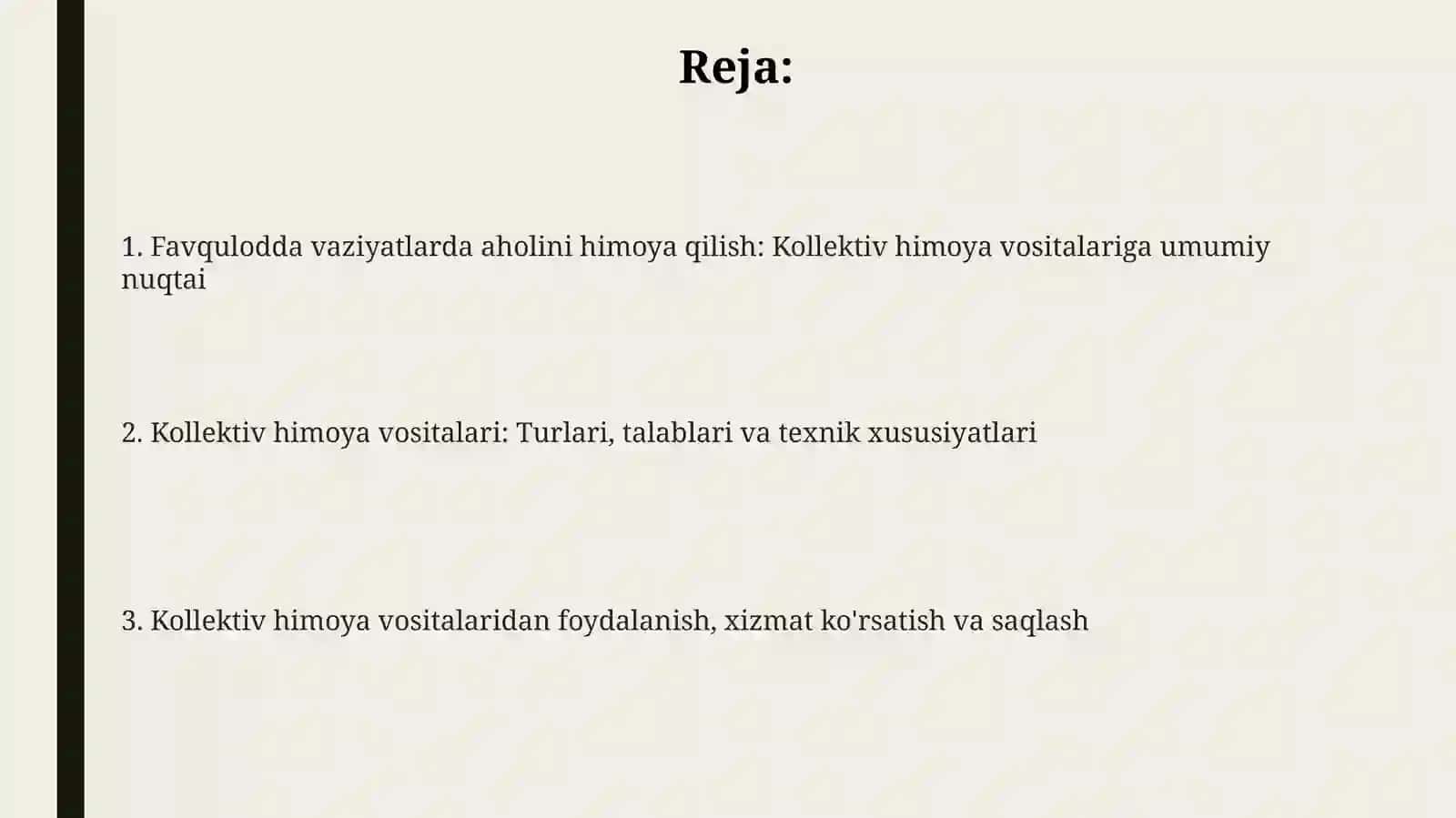Favqulodda vaziyatlarda aholini himoya qilish 2