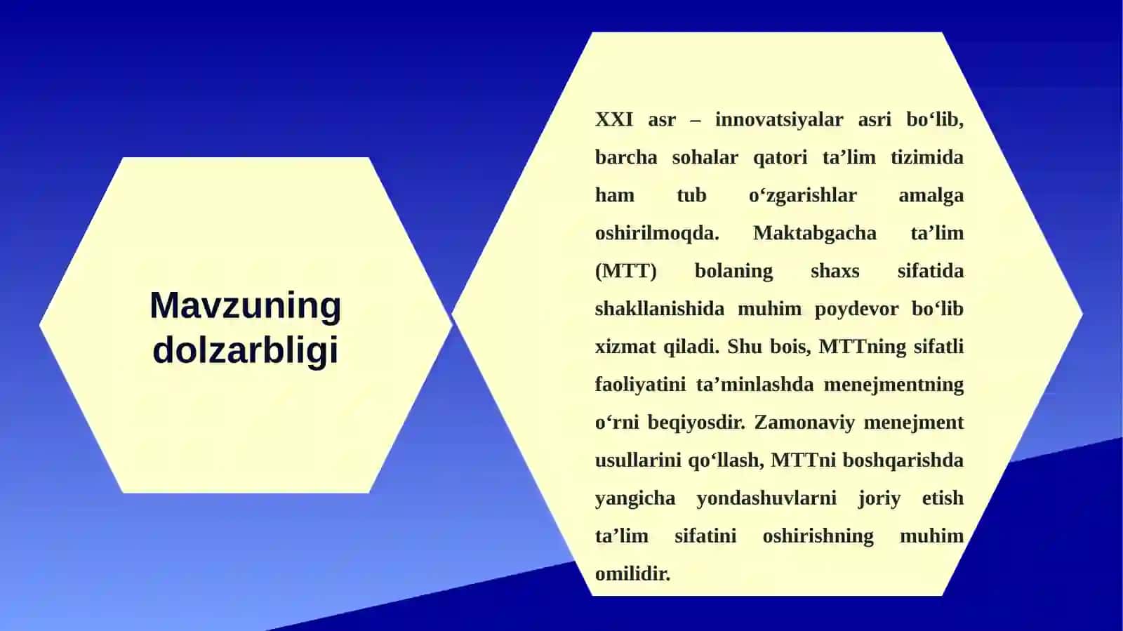 Maktabgacha ta’lim menejmentining asosiy tamoyillari 2