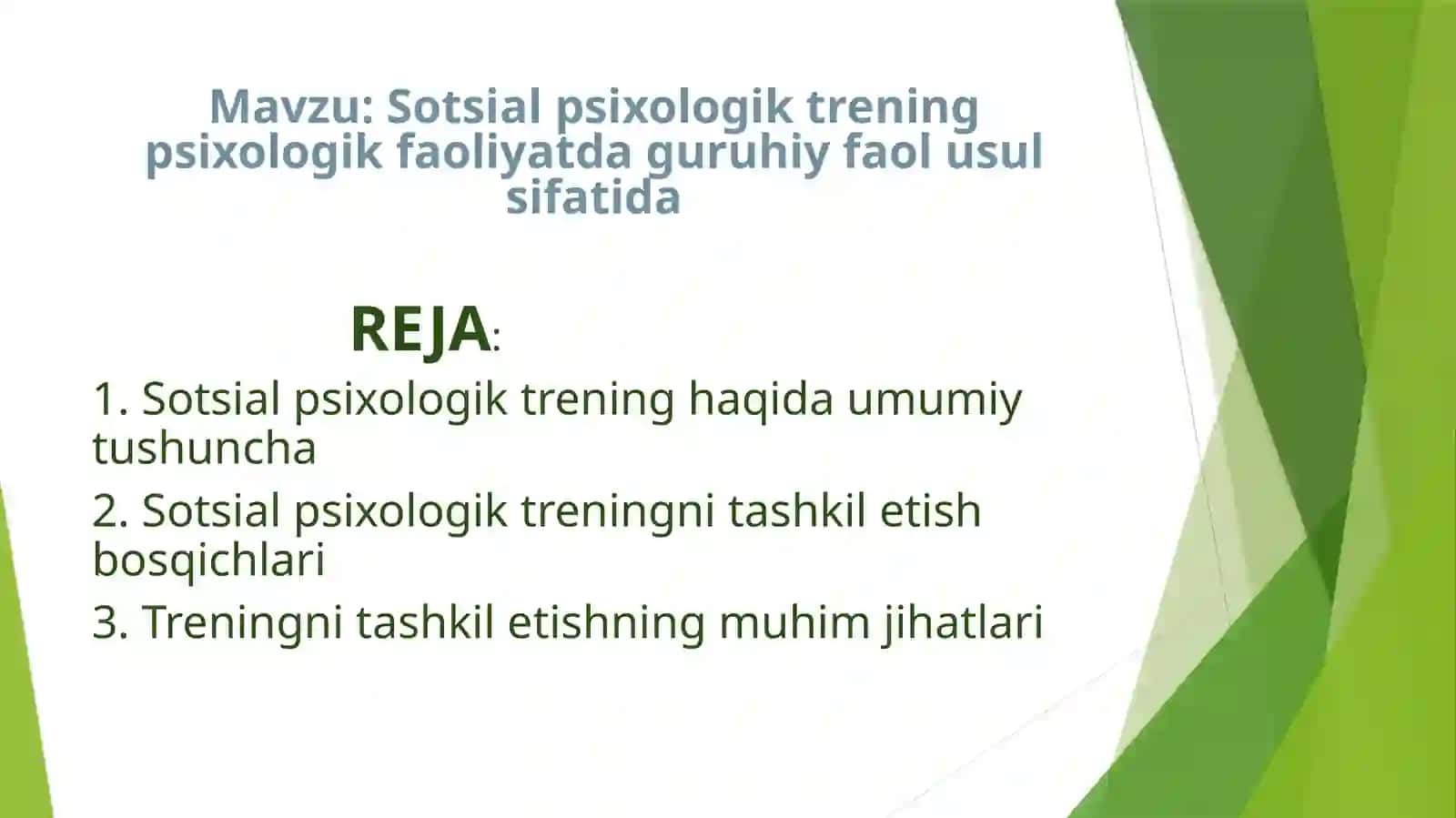 Sotsial psixologik trening 2