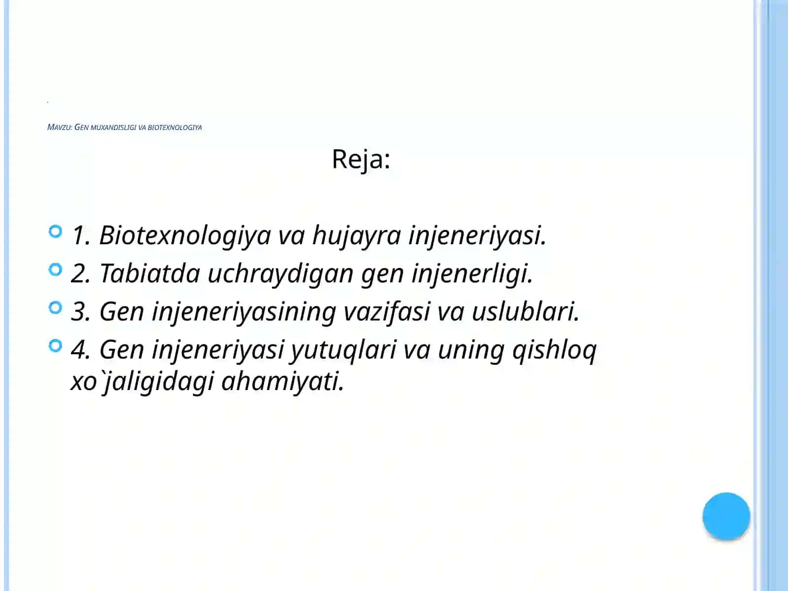 Genmuxandisligi va biotexnologiya 2