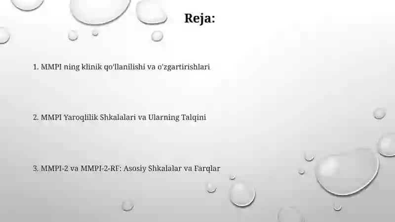 MMPI va uning modifikatsiyalari 2
