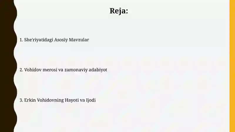 Erkin Vohidovning She'riyatidagi Asosiy Mavzular 2