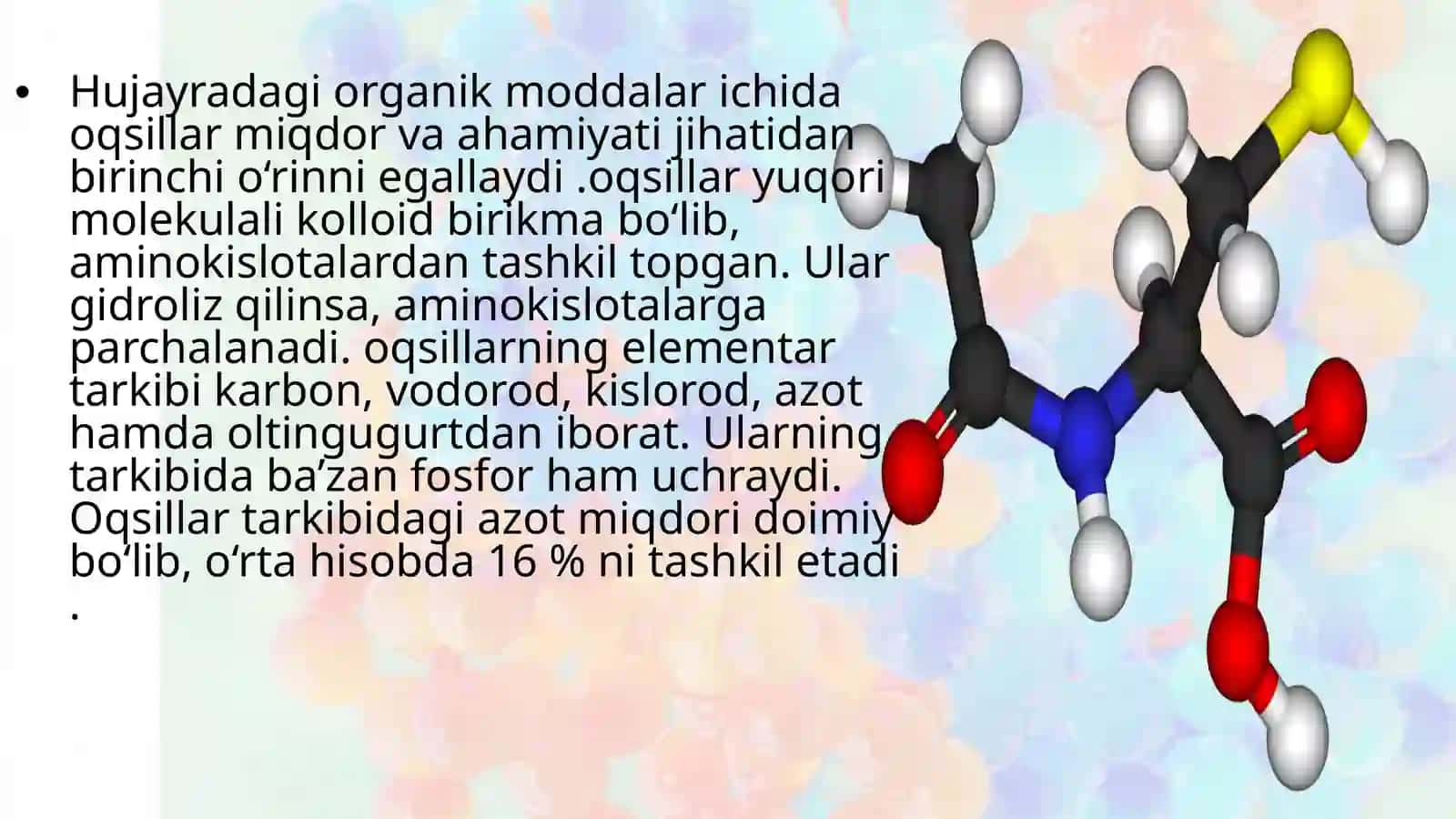 Oqsillar.Aminokislotalar 2