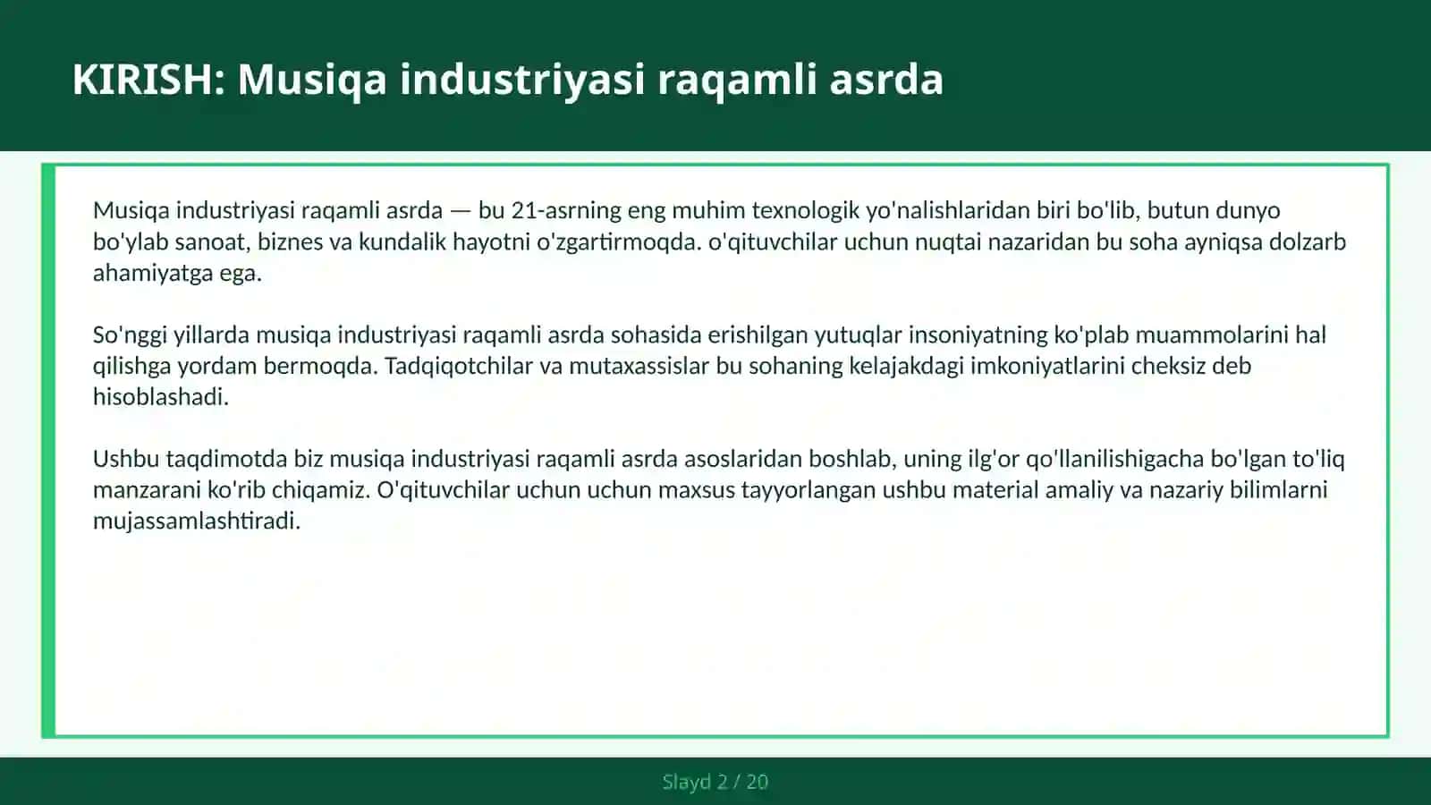 Musiqa Industriyasi Raqamli Asrda 2