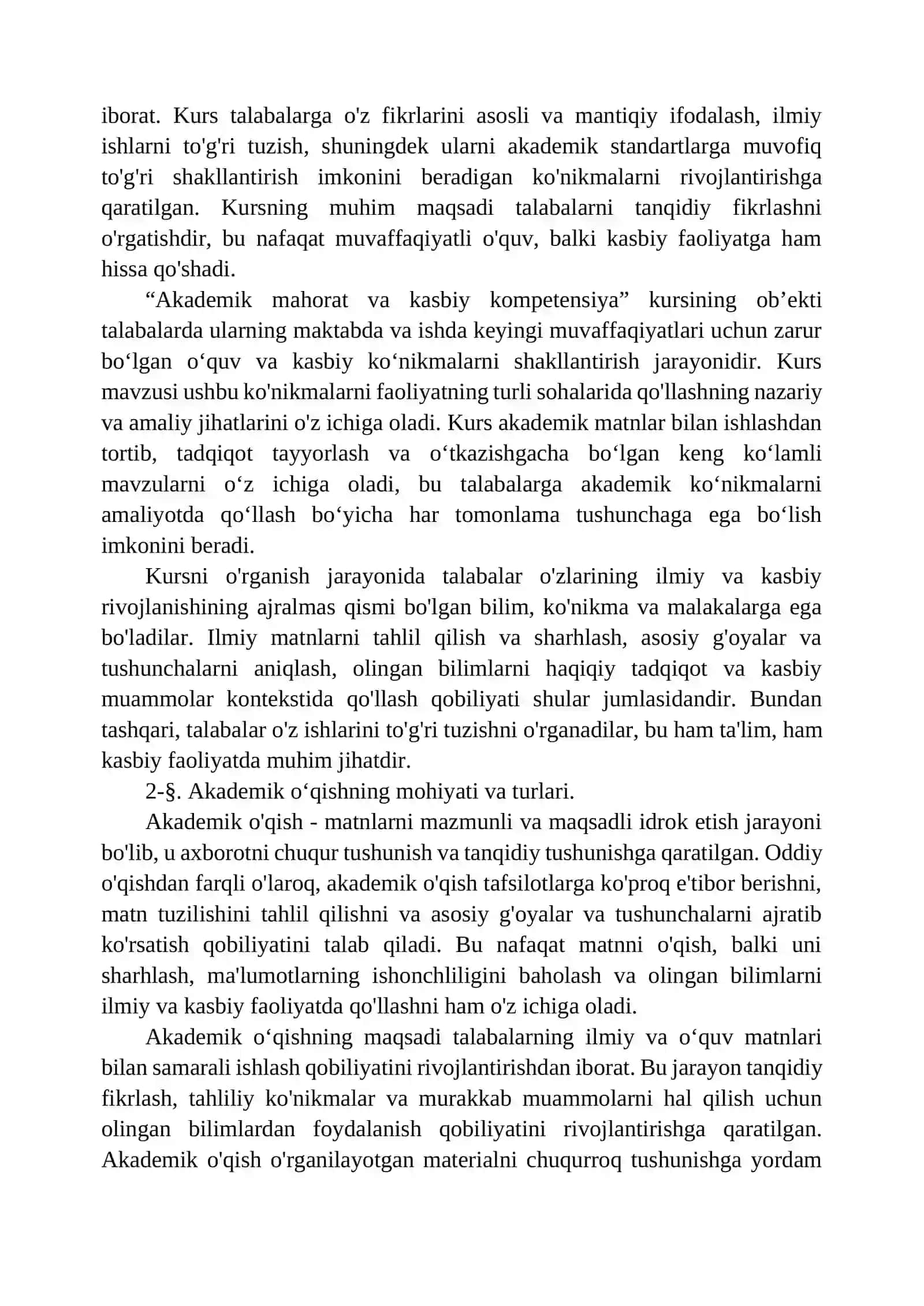 Akademik o‘qish asoslari 2