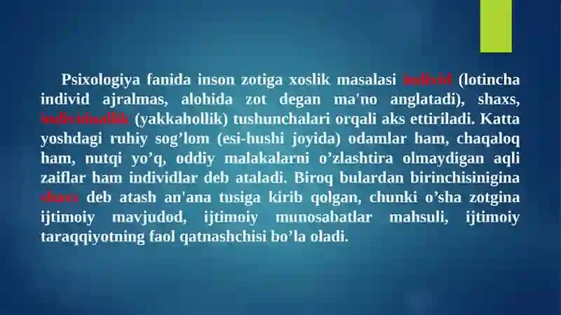 SHAXS TO’G’RISIDA UMUMIY TUSHUNCHA 2