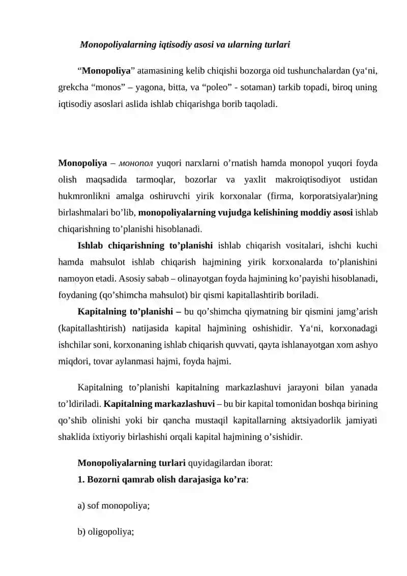 Monopoliyaga qarshi kurashish amaliyoti 2