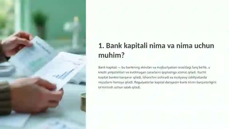 Bank kapitalini baholash usullari 2