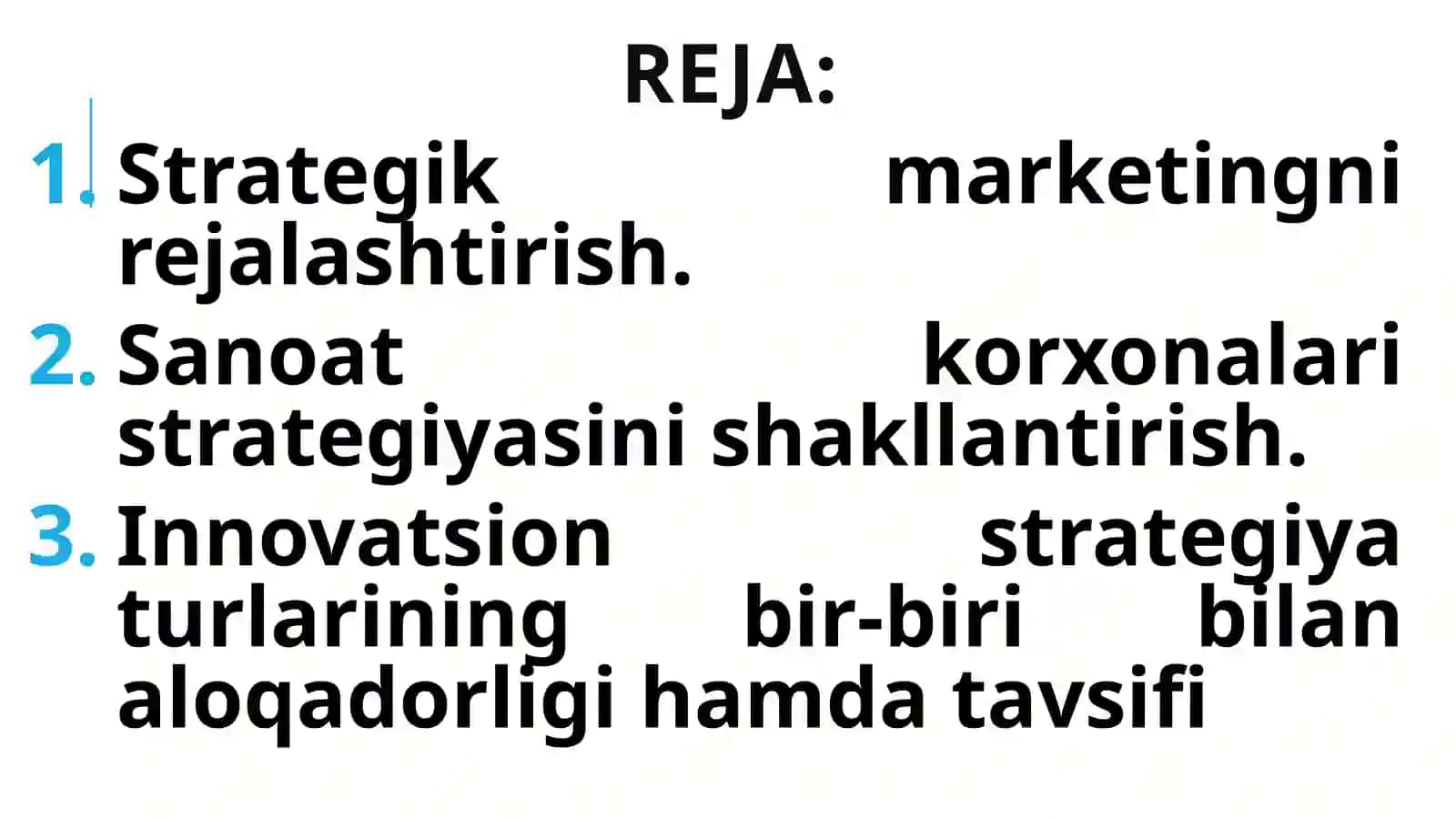 Korxonada taktik va strategik rejalashtirish 2