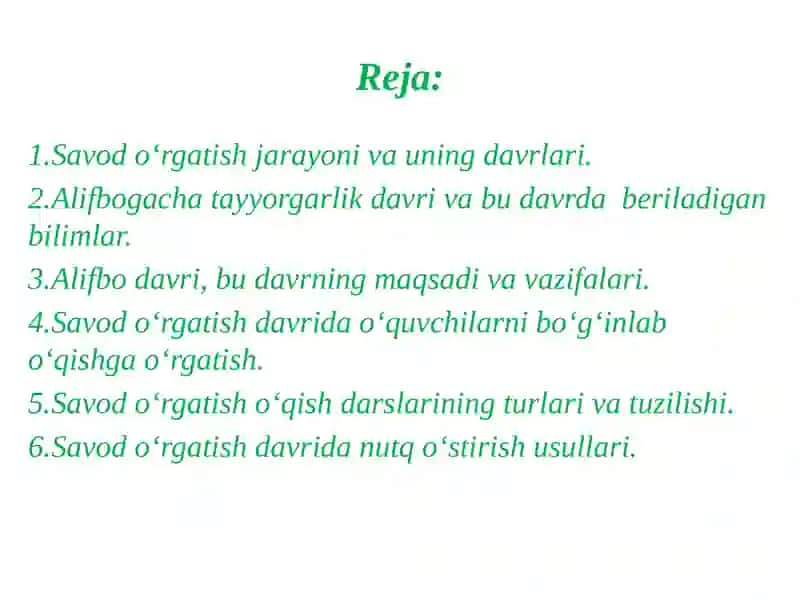 Savodo‘rgatish jarayoni va uning davrlari 2