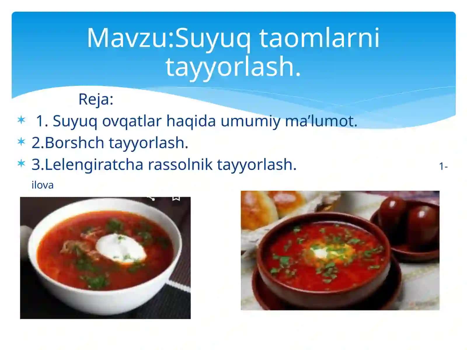 Suyuqtaomlarni tayyorlash 2