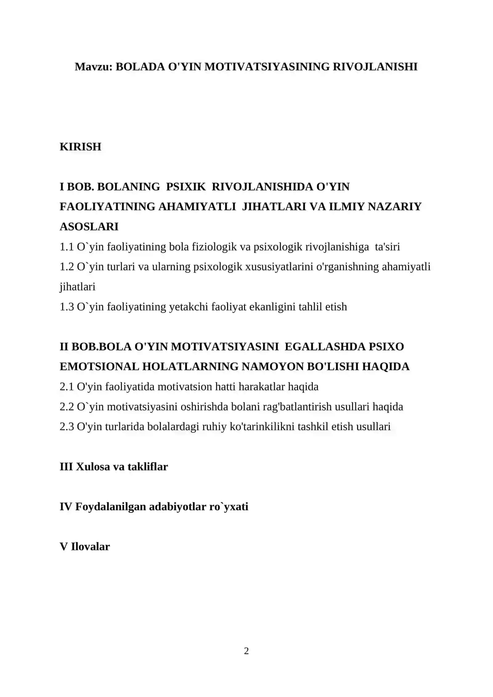 BOLADA O'YIN MOTIVATSIYASINING RIVOJLANISHI 2