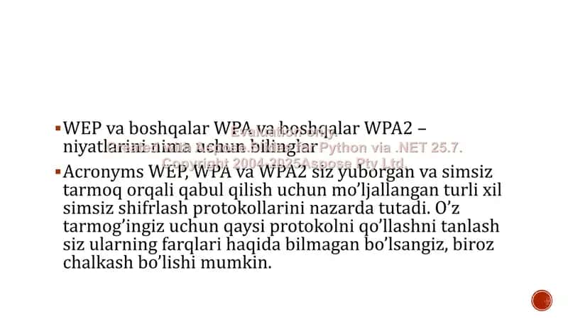WEP va WPA protokollarini sozlash 2