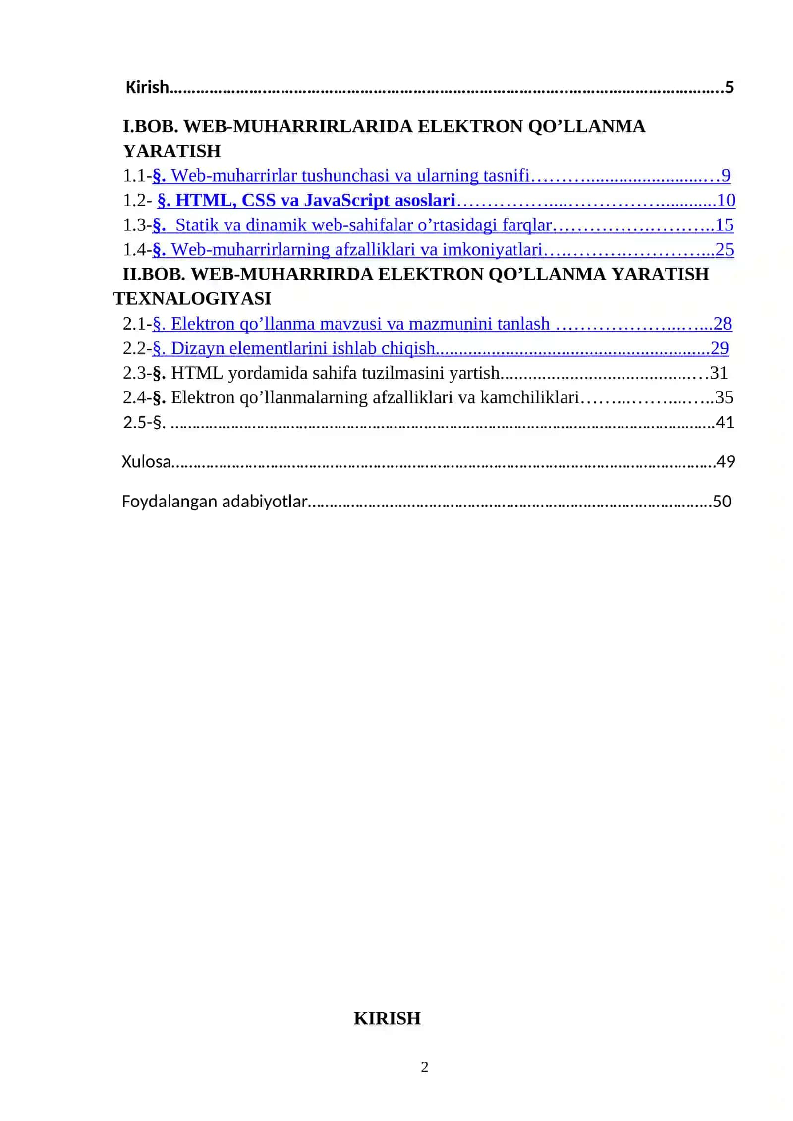 Web-muxarrirlarida electron qo’llanma yaratish 2