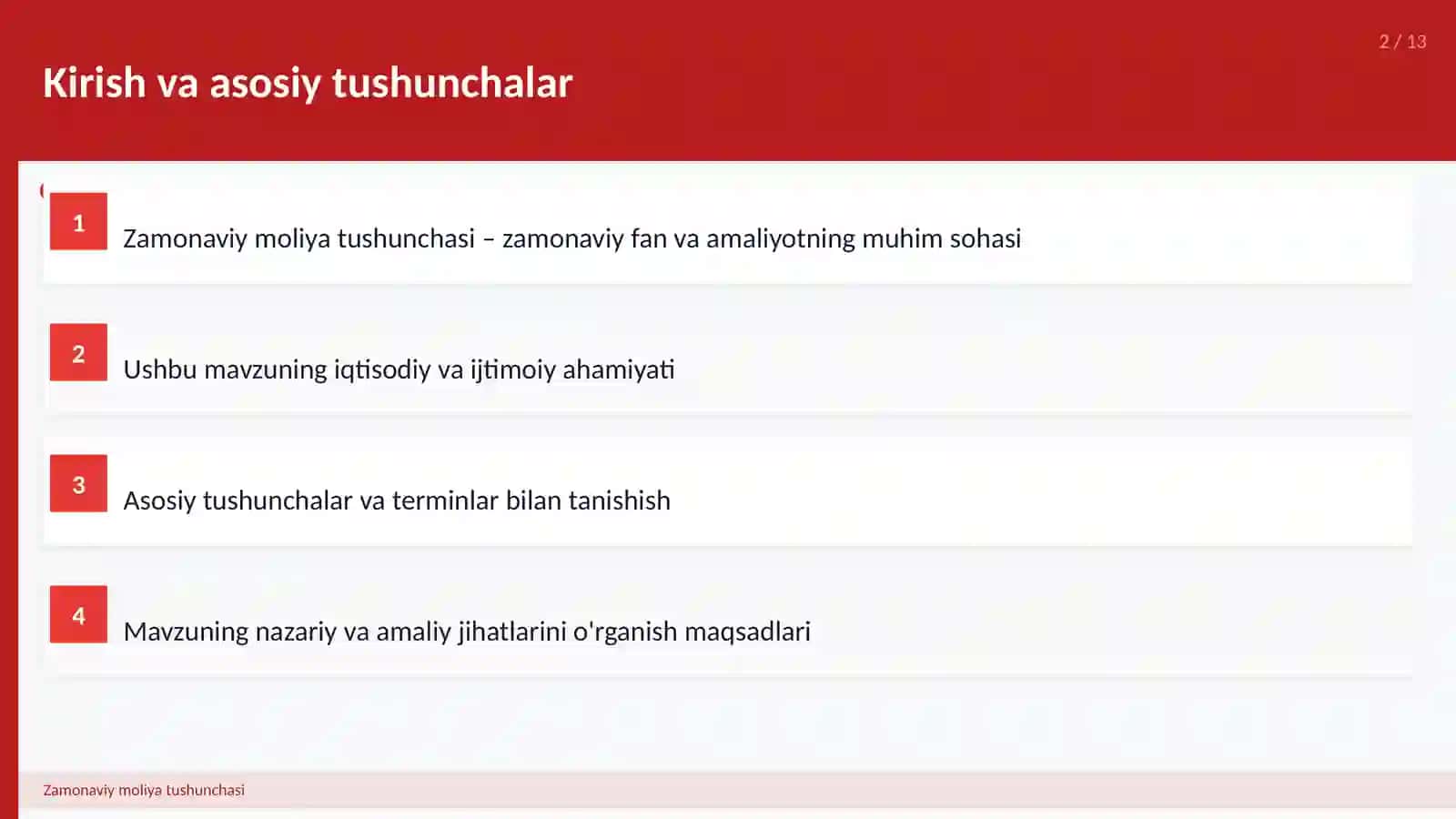 Zamonaviy moliya tushunchasi 2