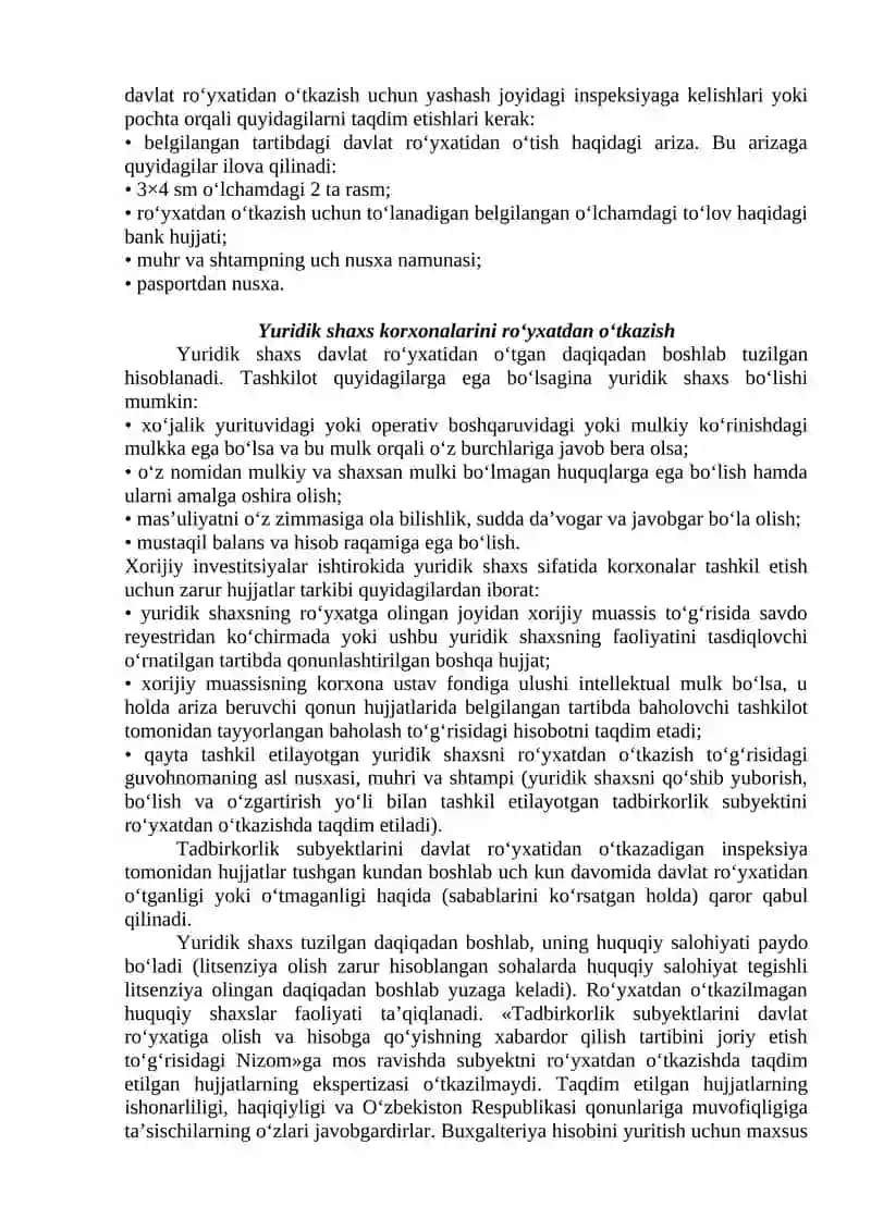 Ta’sis hujjatlari tayyorlash 2
