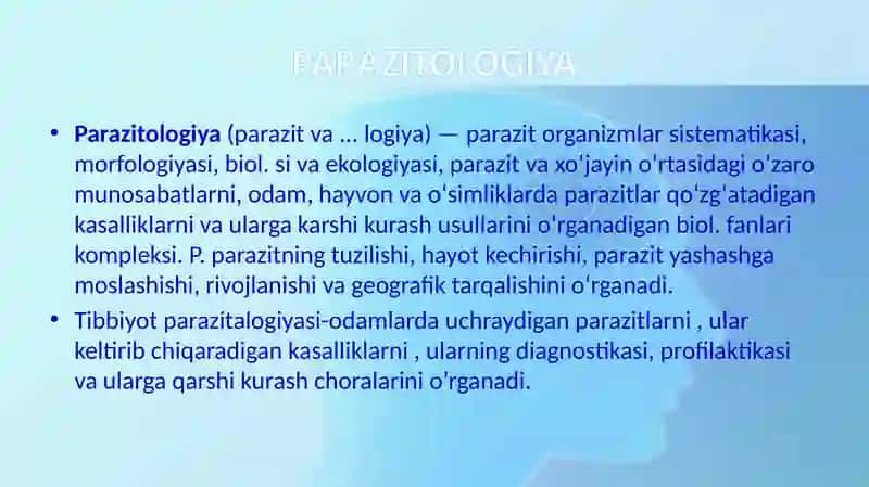 TIBBIYOT PROTOZOOLOGIYASI 2