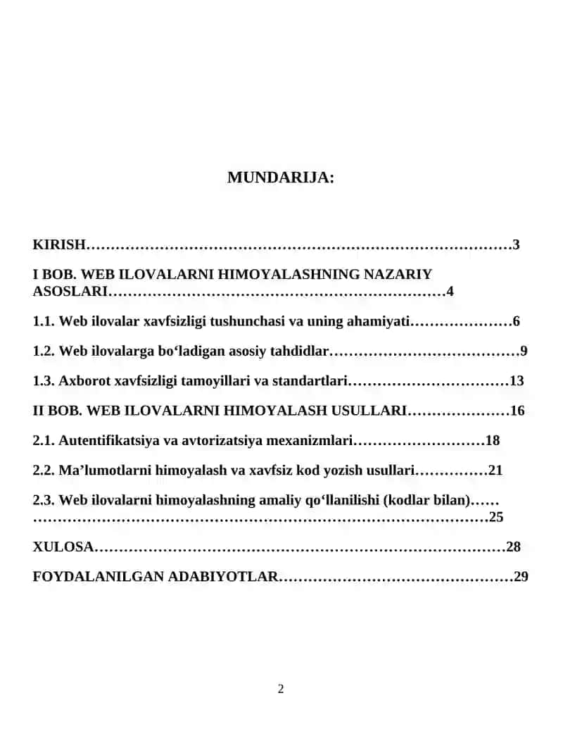 Web ilovalarni himoyalash usullari 2