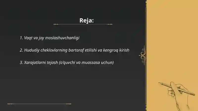 Masofali talimning afzalliklari 2
