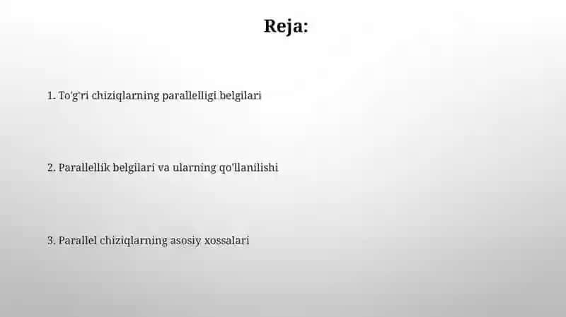 To'g'ri chiziqlarning parallelik alomatlari 2