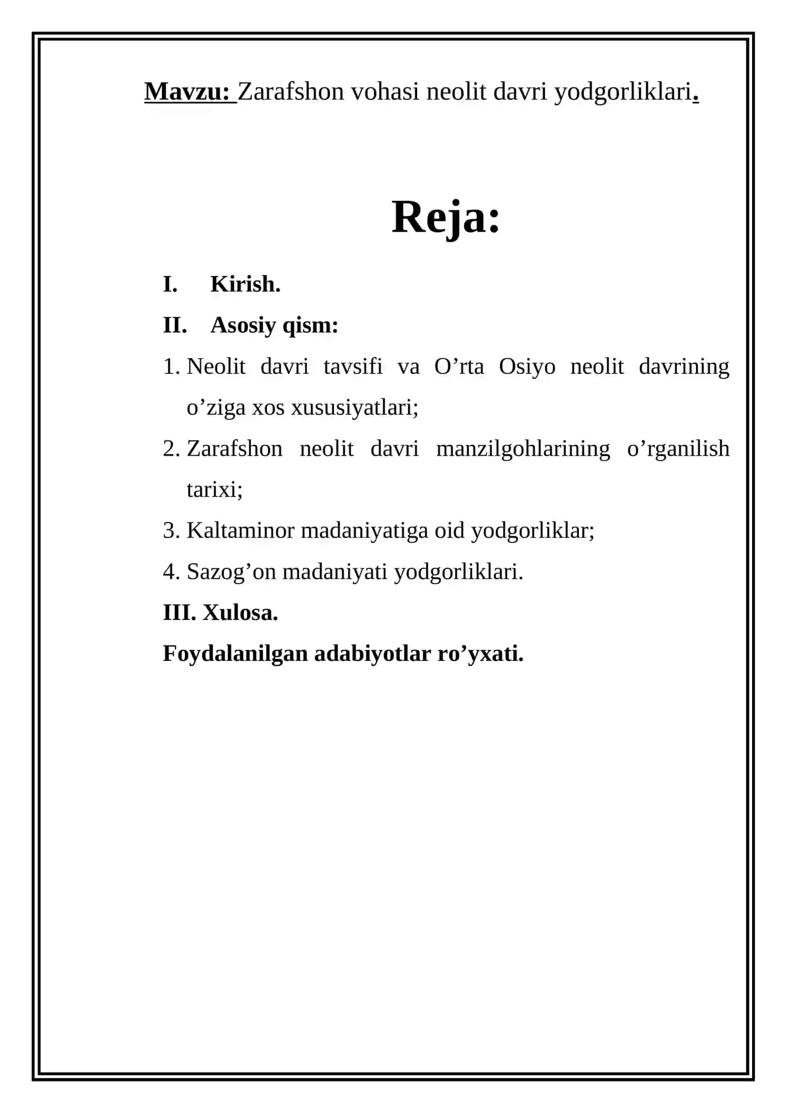 Zarafshon vohasi neolit davri yodgorliklari 2