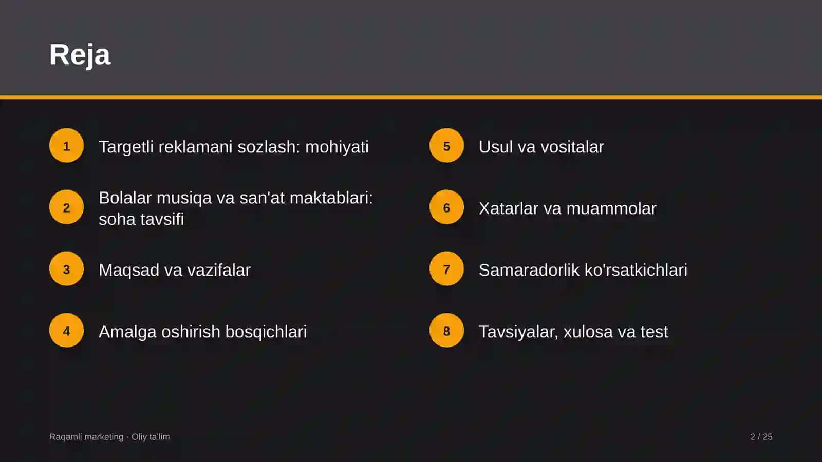 Bolalar musiqa va san'at maktablarida targetli reklamani sozlash 2