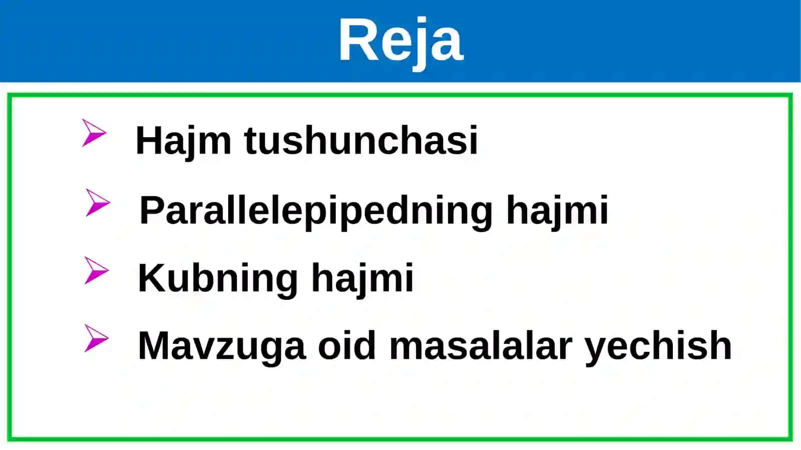 Geometriya 11-sinf Mavzu: Hajmtushunchasi Parallelepipedninghajmi 2