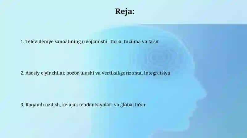 Televediniya kongilocharsanoatsifatida 2