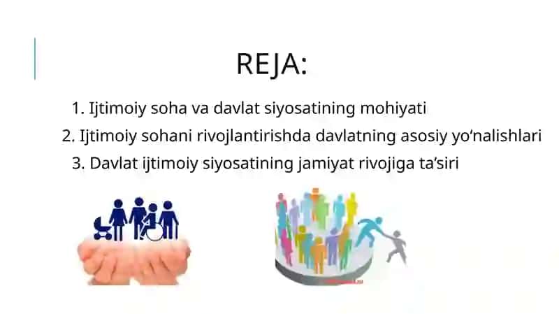 JAMIYATNING IJTIMOIY SOHASINI RIVOJLANTIRISHDA DAVLAT SIYOSATI 2