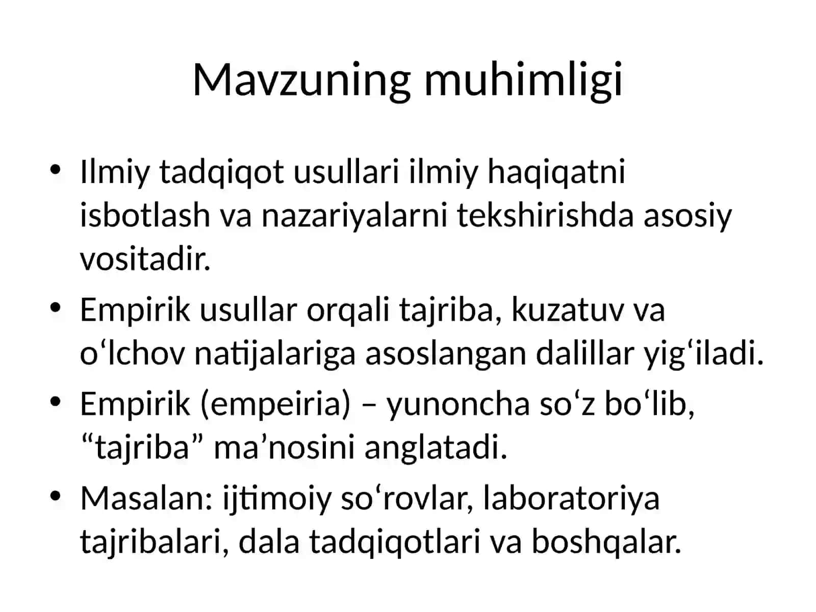 Empirik ilmiy tadqiqot usullari 2