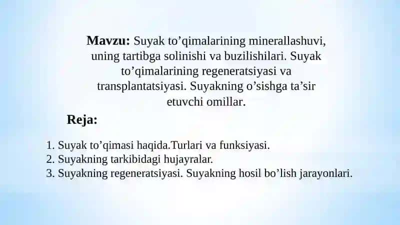 Gistologiya fanidan tayyorlangan taqdimoti 2