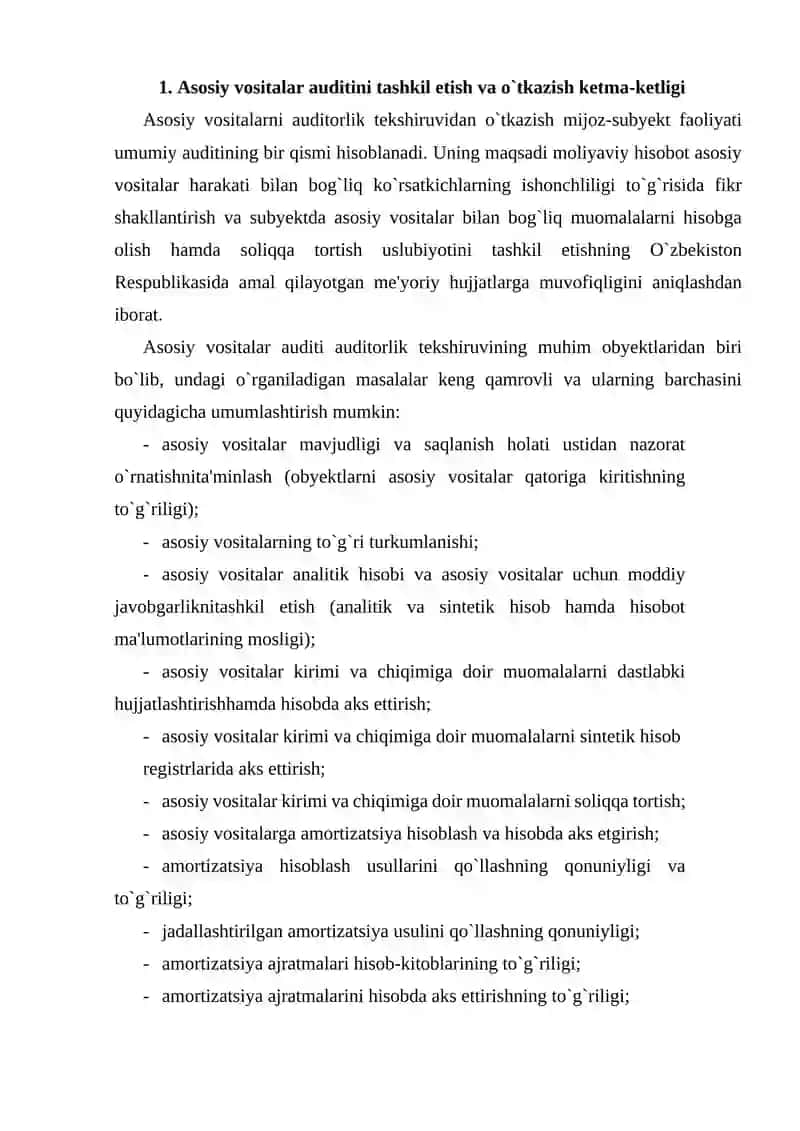 Asosiy Vositalar Harakati Auditini Tashkil Etish 2