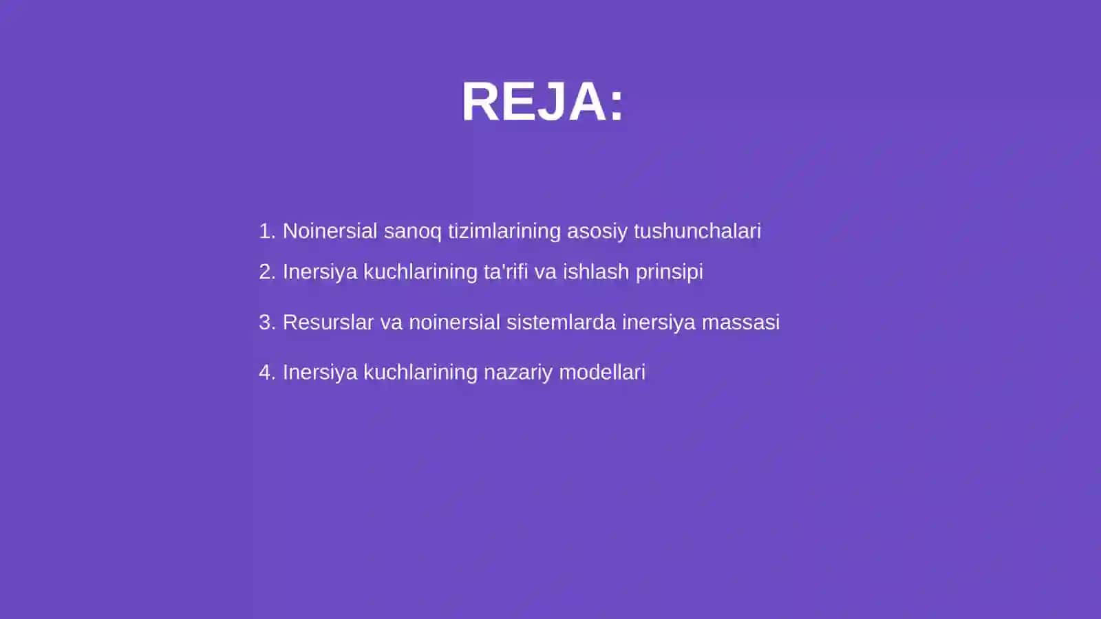 Noinersial sanoq tizimlaridagi inersiya kuchlari 2