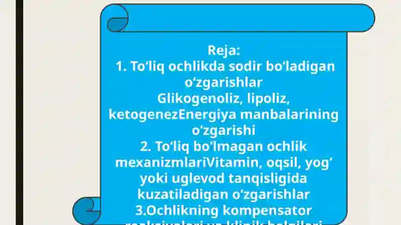 To’qlik va to’liq bo’lmagan ochlik 2