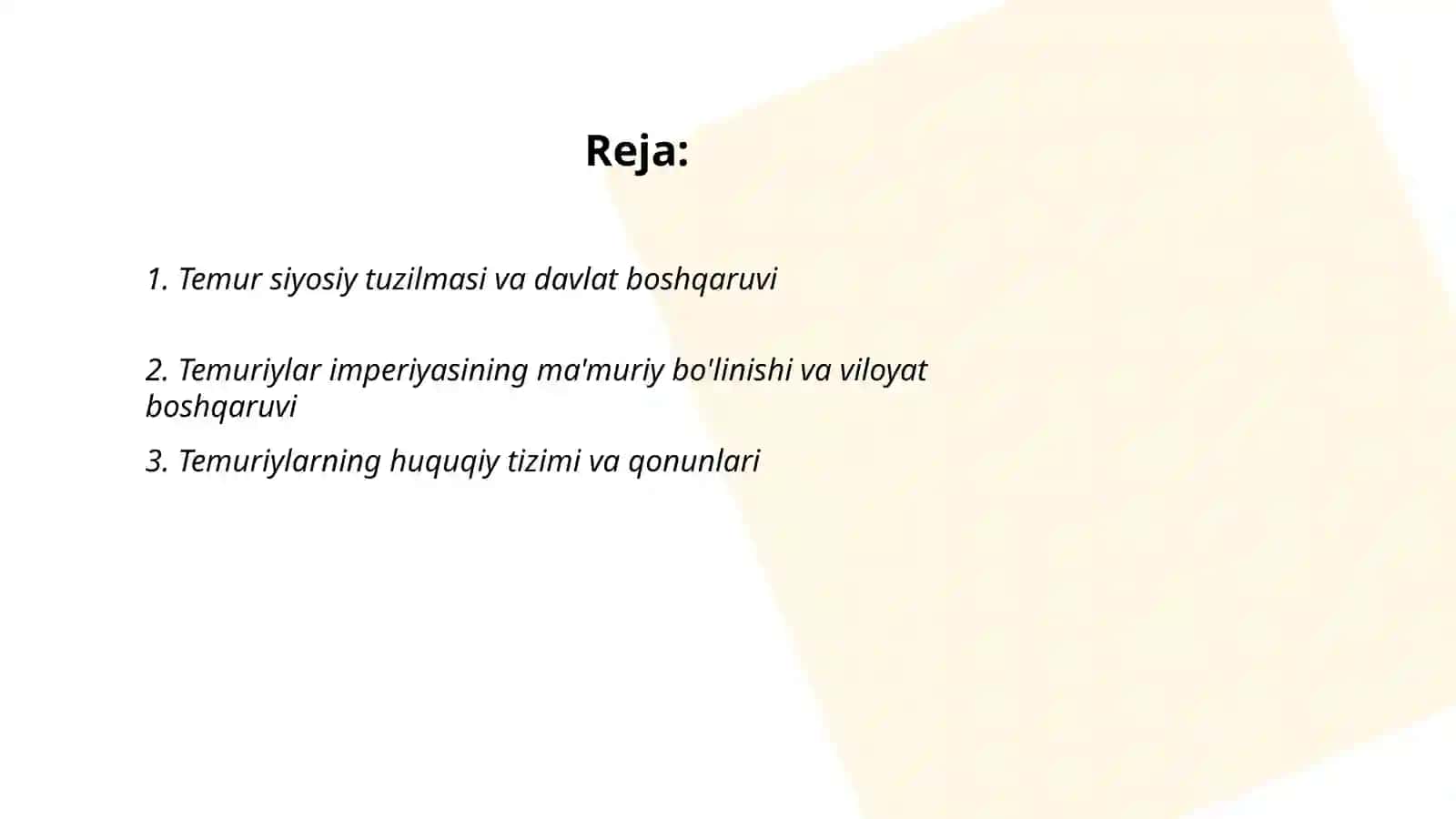 Temur va temuriylar imperiyasi davlati va huquqi 2