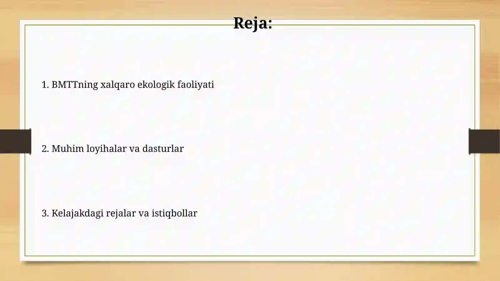 BMTning xalqaro ekologik faoliyati 2