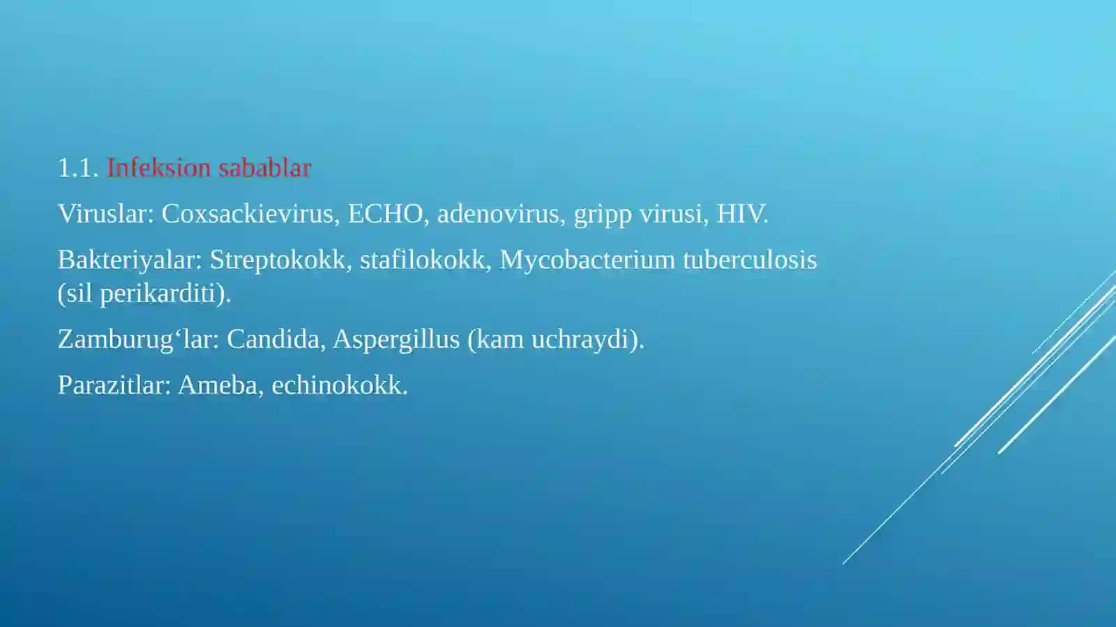PERIKARD KASALLIKLARI. ETIOLOGIYASI VA PATOGENEZI 2