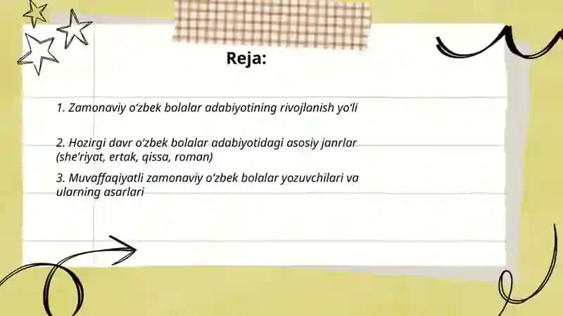 Zamonaviy oʻzbek bolalar adabiyoti 2