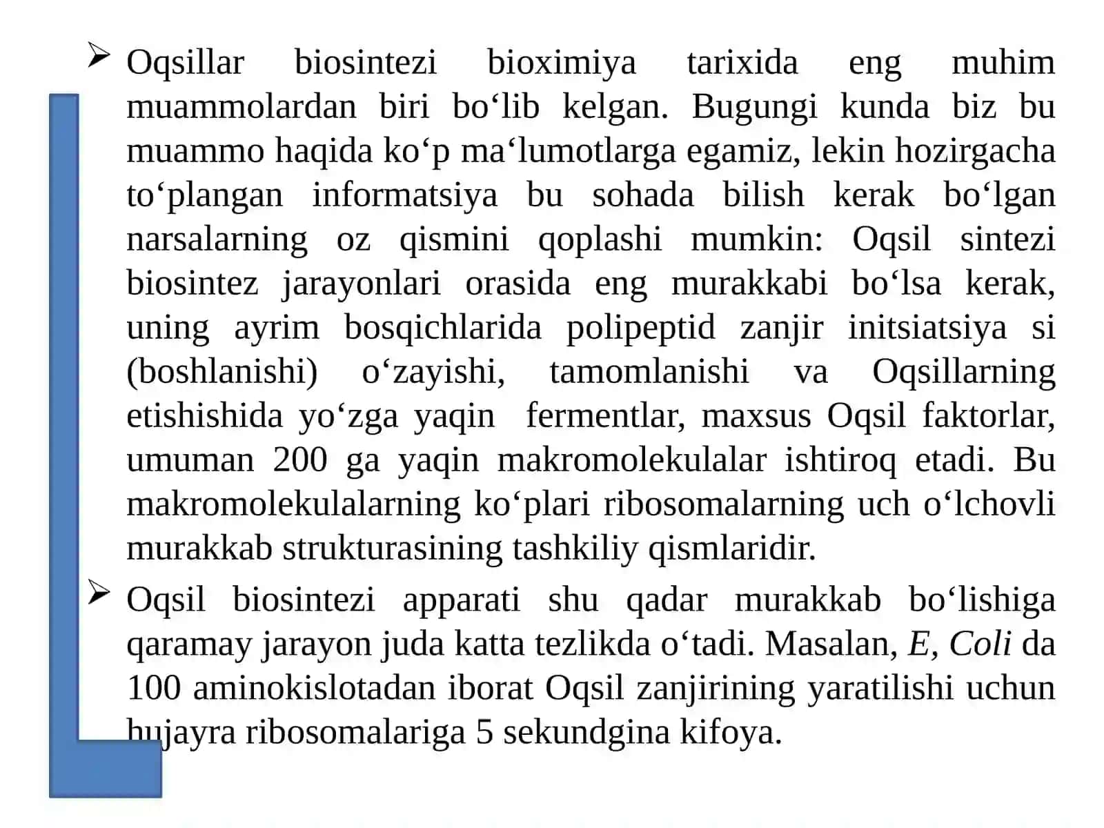 Transkripsiya, translyatsiya   va oqsil sintezi 2