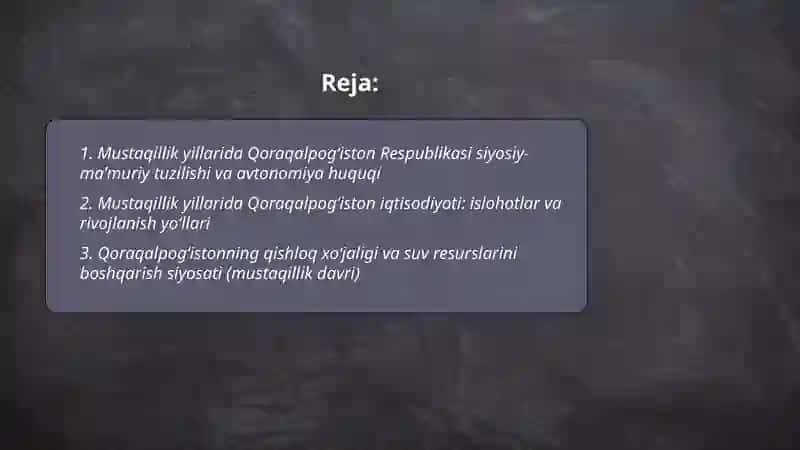 Mustaqillik yillarida Qoraqalpogiston respublikasi 2
