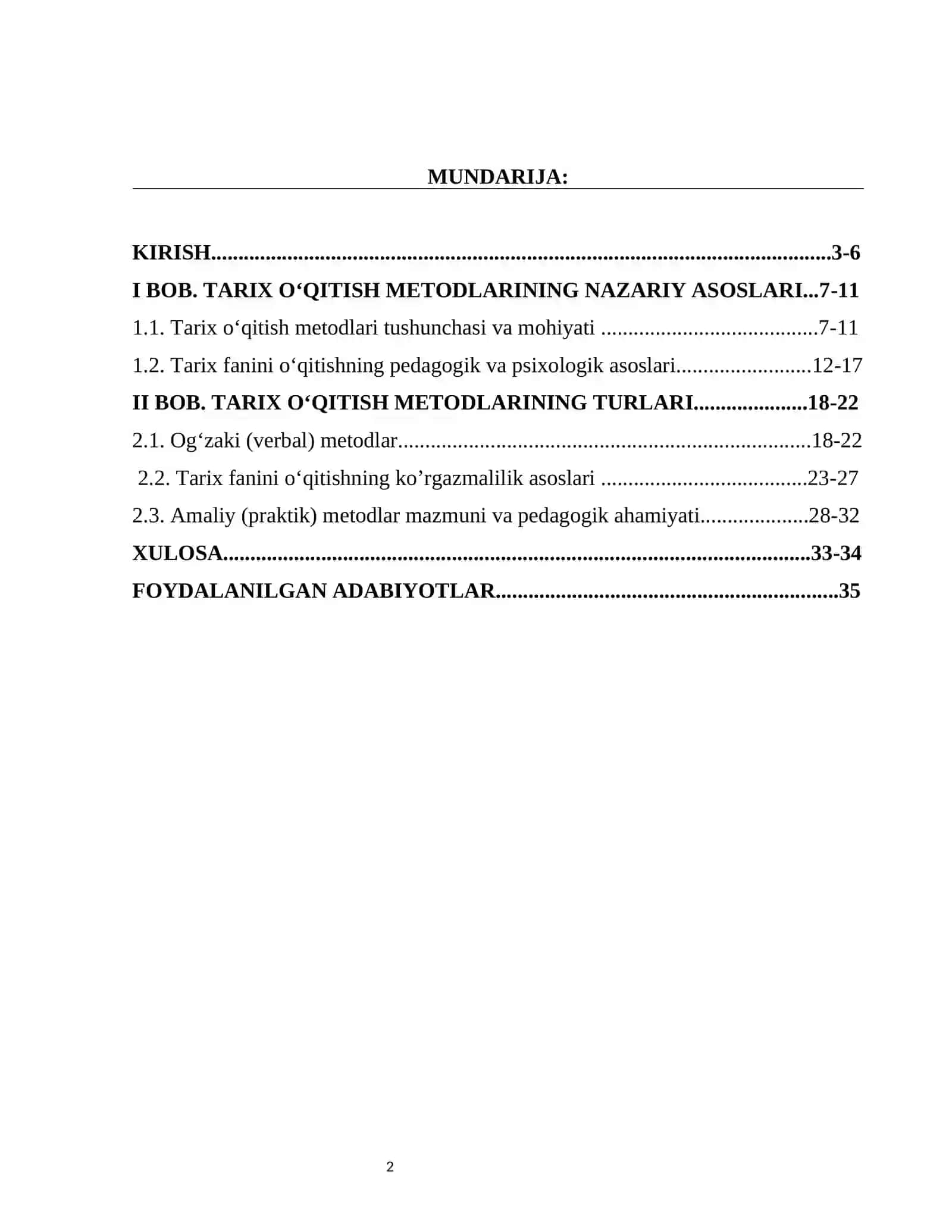Tarix ta’limi metodlari va klassifikatsiyasi 2