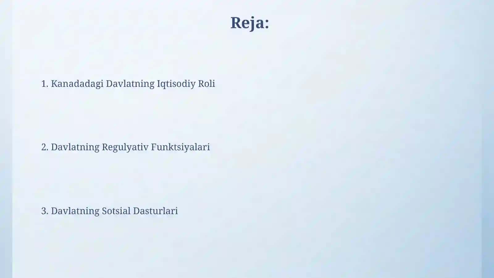 Davlat iqtisodiy roli Kanada 2