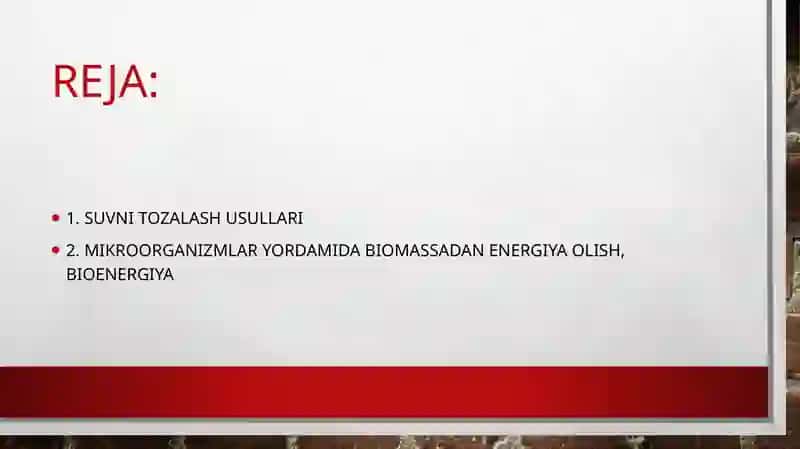 Mikrobli Suvni biologik usul bilan tozalash 2