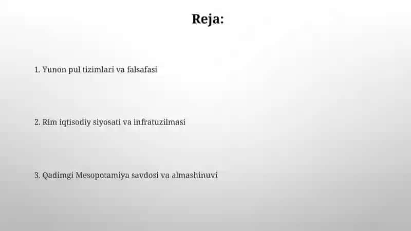 Qadimgi dunyo iqtisodiy gʻoyalari 2